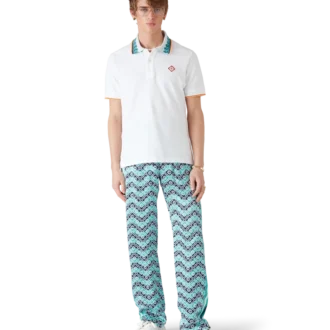 Pantalones de seda con motivo Monogram Wave