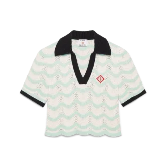 Polo corto de ganchillo Cotton Wave
