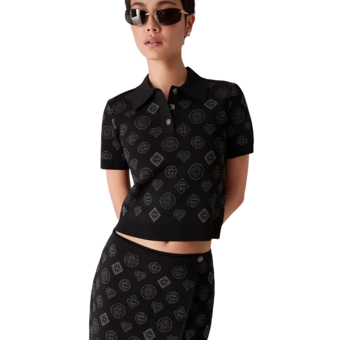 Polo de jacquard con monograma Polo de jacquard con monograma