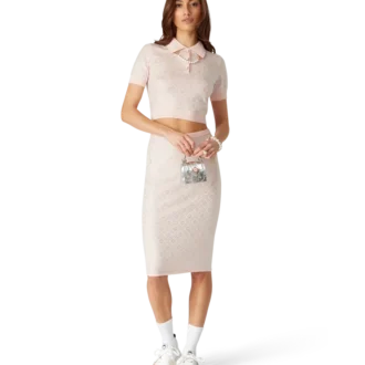 Polo de punto con monograma de cristal