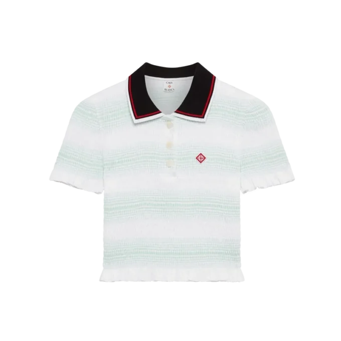 Polo fruncido a rayas Polo fruncido a rayas