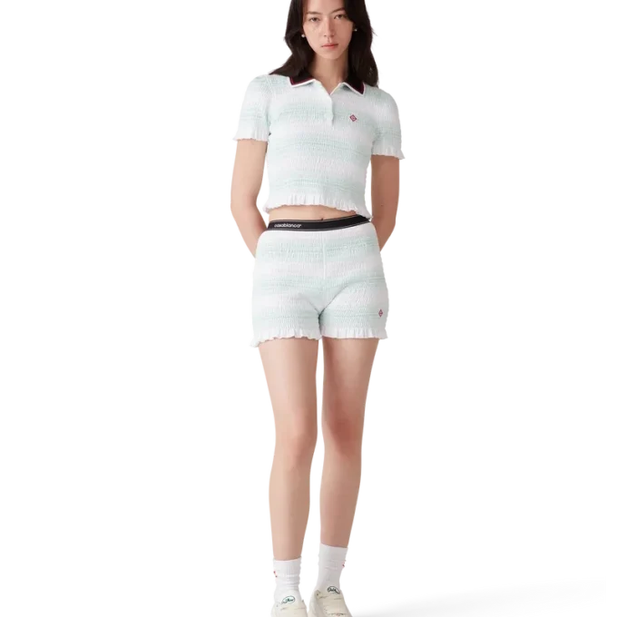 Polo fruncido a rayas Polo fruncido a rayas