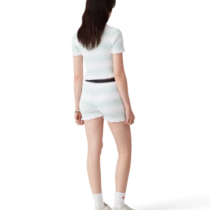 Polo fruncido a rayas Polo fruncido a rayas