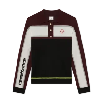 Polo oversize de manga larga a rayas