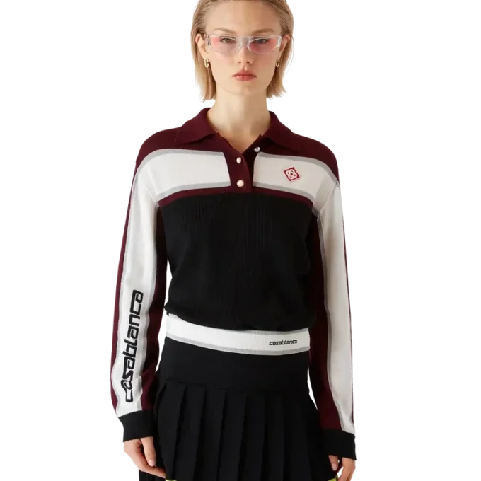 Polo oversize de manga larga a rayas Polo oversize de manga larga a rayas