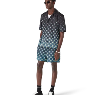 Ropa de baño de pantalones cortos con monograma degradado en negro