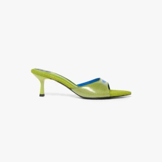 Sandalias tipo mule con tacón verde