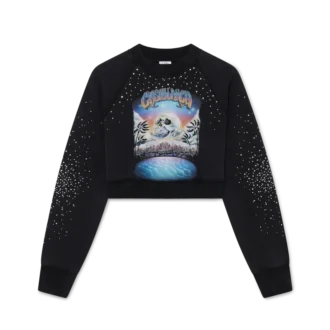 Sudadera corta con adornos de cristal de La Pramonition