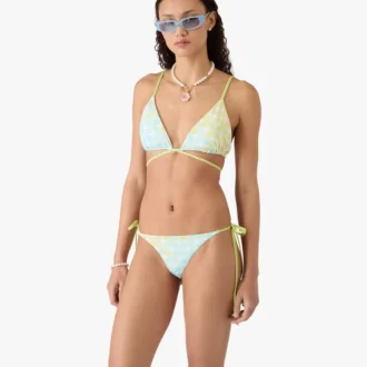 Top de bikini con cordones y abalorios Optic Drop