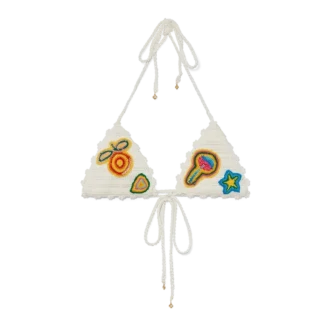 Top de bikini de ganchillo con motivos