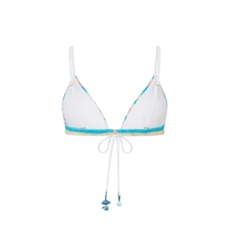 Top de bikini de rizo a rayas