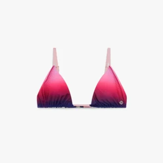 Top de bikini triangular con degradado en color berenjena