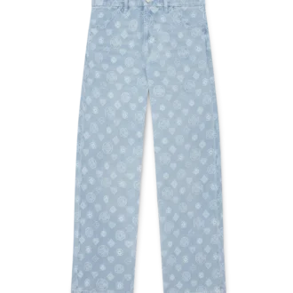 Vaqueros de corte holgado con monograma en denim