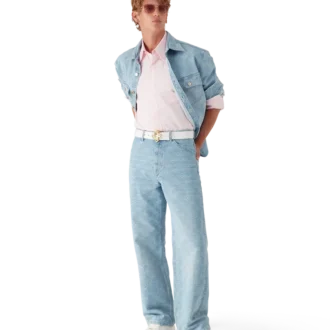 Vaqueros de corte holgado con monograma en denim