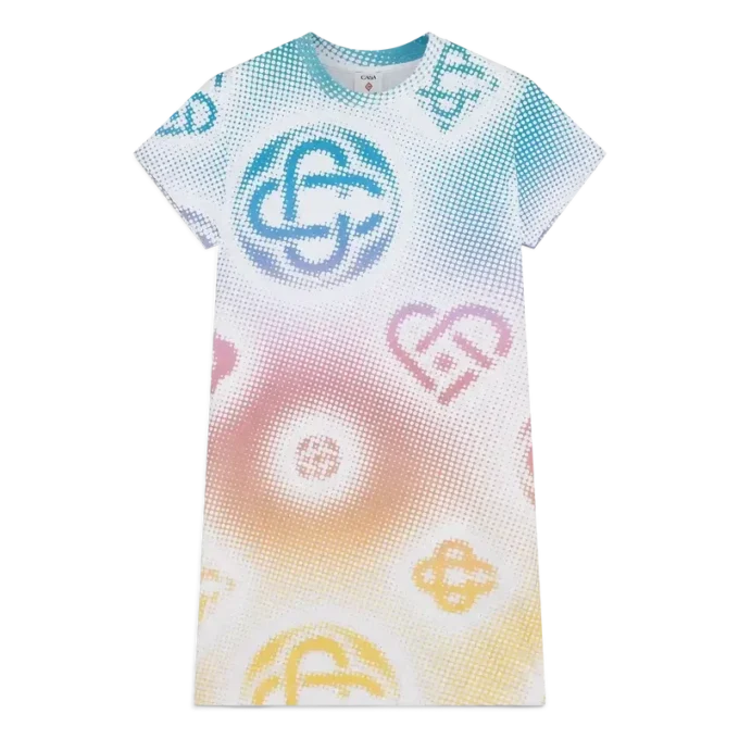 Vestido camiseta con logotipo en semitonos