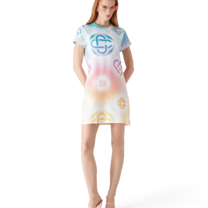 Vestido camiseta con logotipo en semitonos