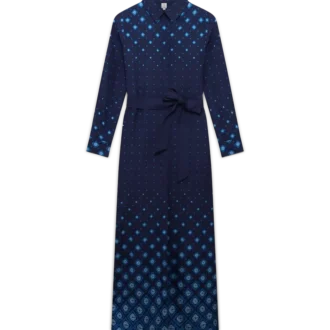 Vestido de camisa de seda degradado