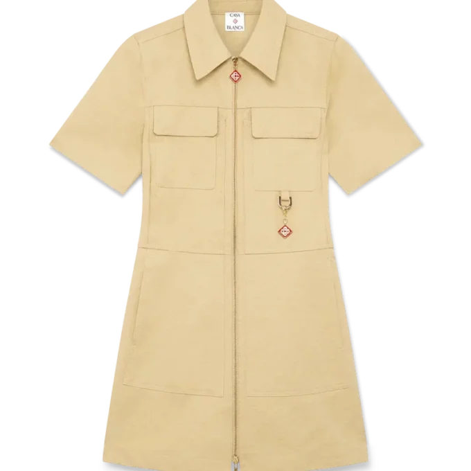 Vestido de jacquard de algodón con monograma Vestido de jacquard de algodón con monograma