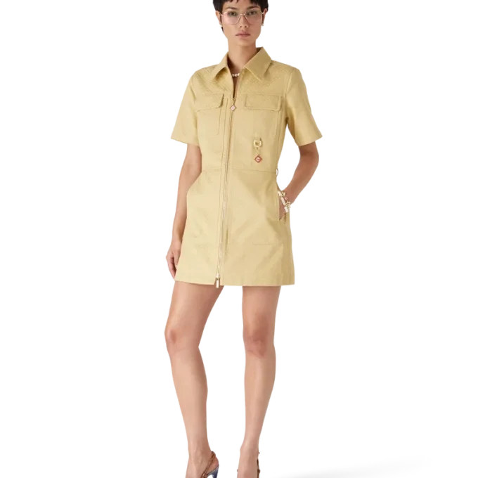 Vestido de jacquard de algodón con monograma Vestido de jacquard de algodón con monograma