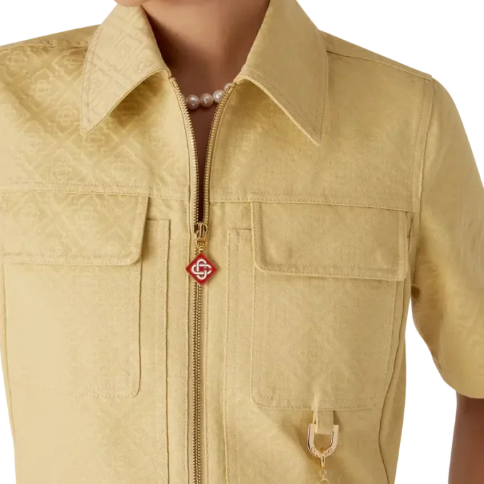 Vestido de jacquard de algodón con monograma Vestido de jacquard de algodón con monograma