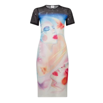 Vestido de pantalón corto de malla Galactic Connection