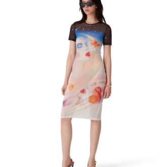 Vestido de pantalón corto de malla Galactic Connection