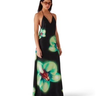 Vestido de seda Orchid Glitch