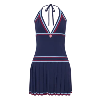 Vestido halter plisado