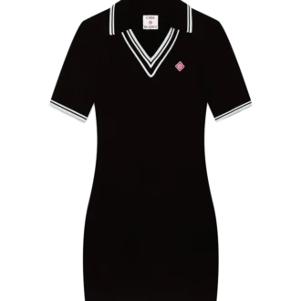 Vestido polo de viscosa con cuello en V