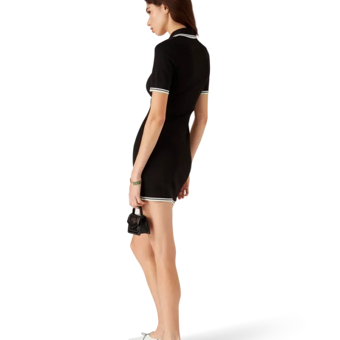 Vestido polo de viscosa con cuello en V Vestido polo de viscosa con cuello en V