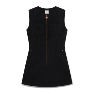 Vestido vaquero con cremallera y monograma