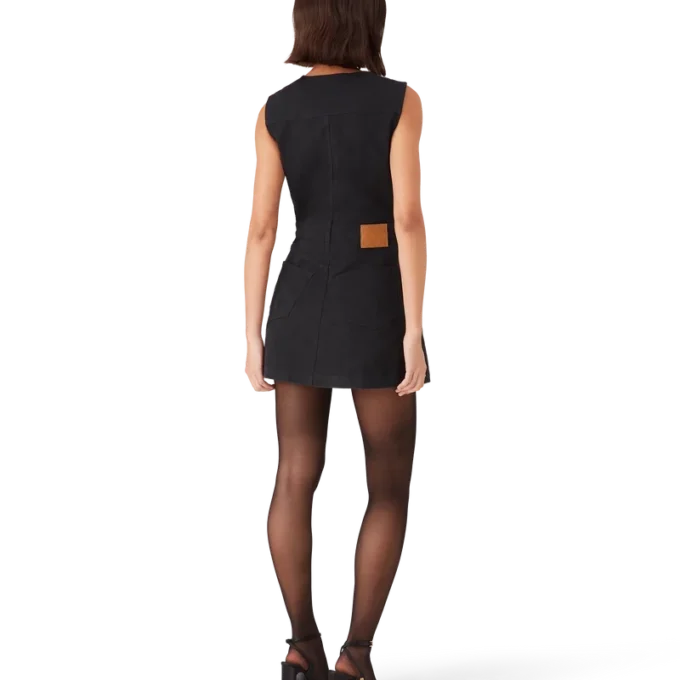 Vestido vaquero con cremallera y monograma Vestido vaquero con cremallera y monograma