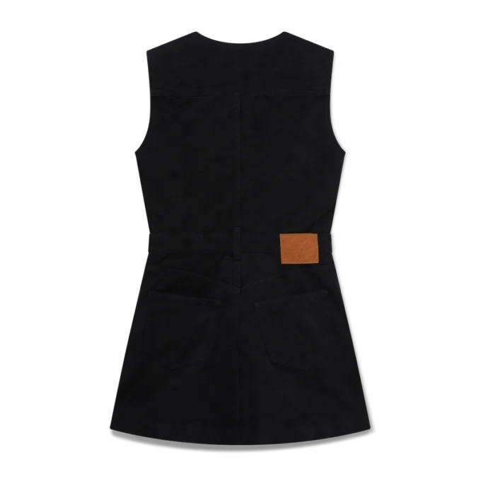 Vestido vaquero con cremallera y monograma Vestido vaquero con cremallera y monograma