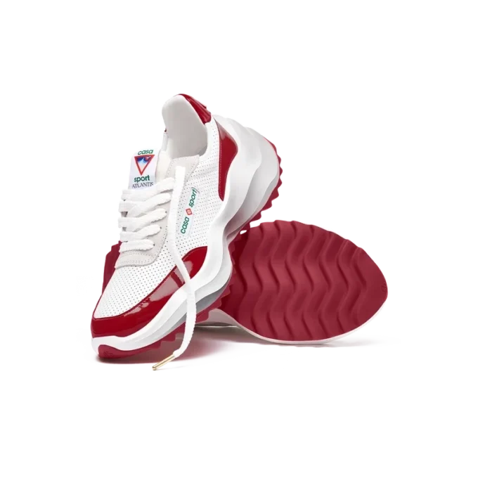 Zapatillas Atlantis para mujer en blanco y rojo intenso