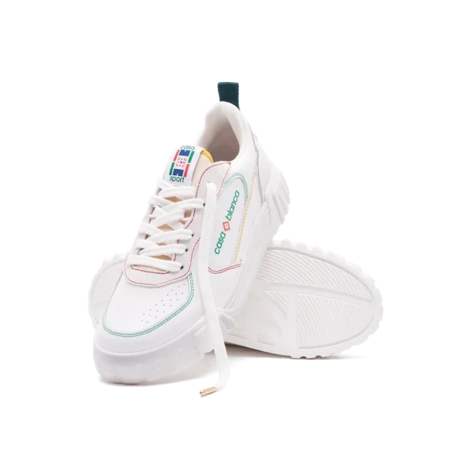 Zapatillas Court para mujer en blanco y multicolor Zapatillas Court para mujer en blanco y multicolor