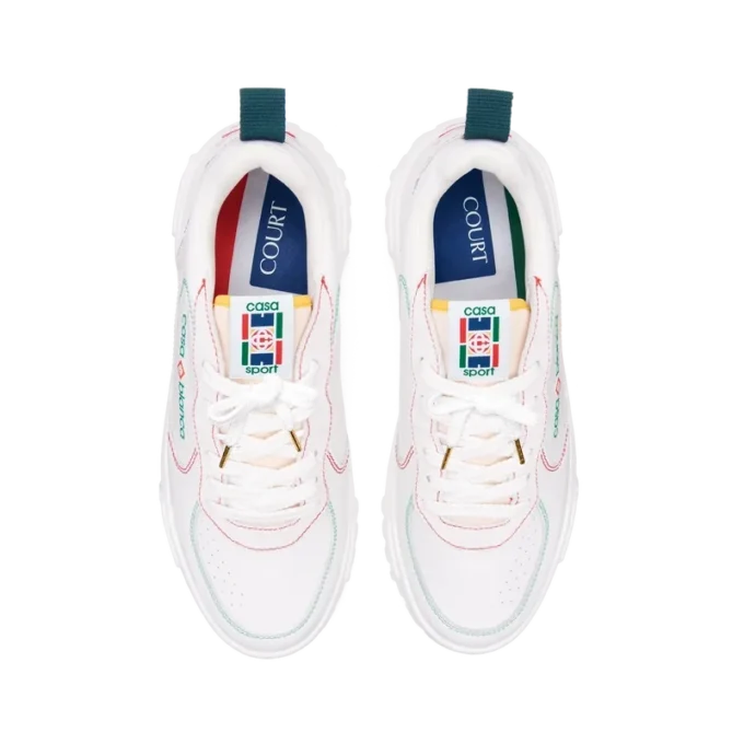 Zapatillas Court para mujer en blanco y multicolor Zapatillas Court para mujer en blanco y multicolor