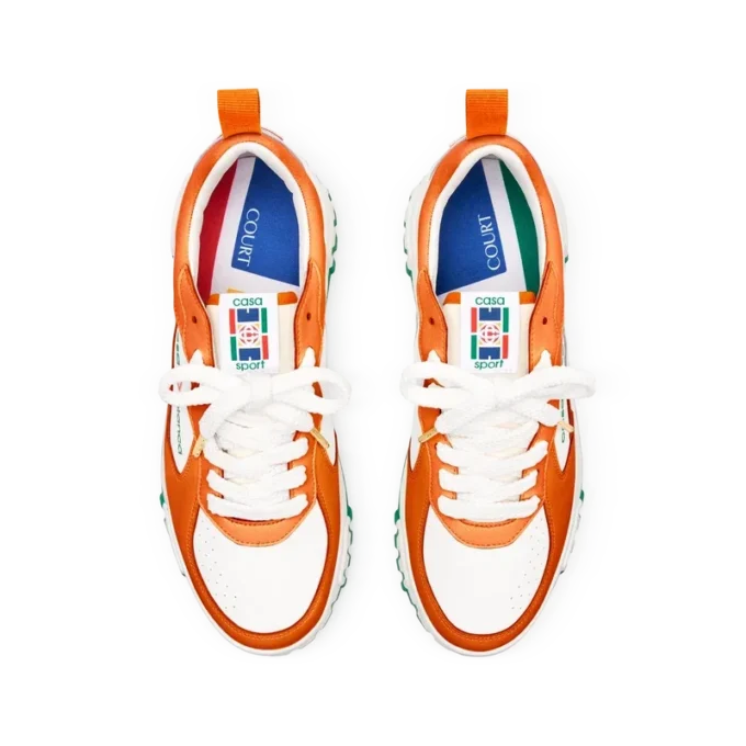 Zapatillas Court para mujer en naranja y blanco Zapatillas Court para mujer en naranja y blanco